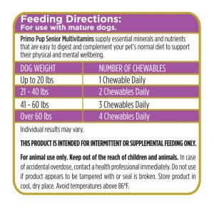 Senior Multivitamin Feeding Directions