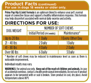 Hip Joint Support for Dogs Directions for Use